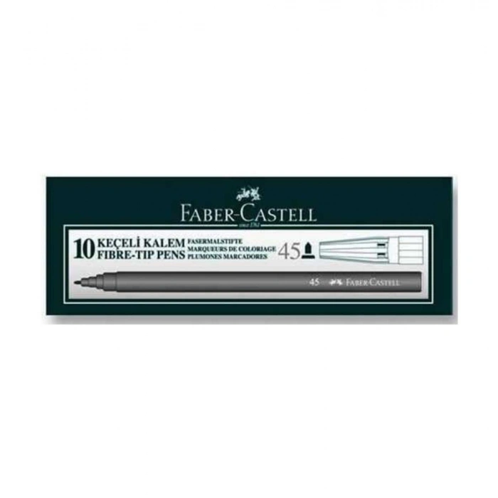 Faber Castell 45 Siyah Keçeli Kalem (10 lu Kutu)