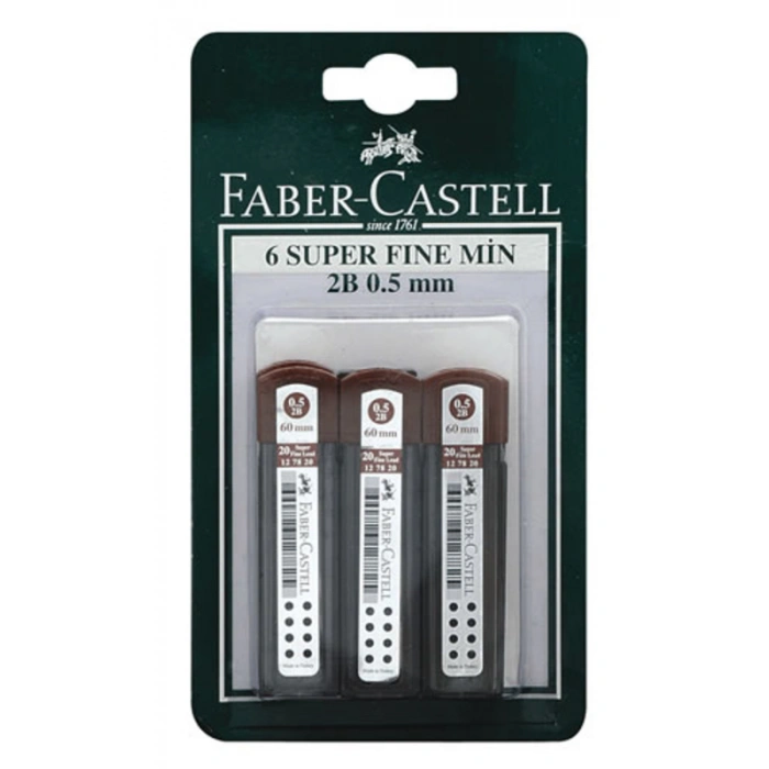 FABER-CASTELL KALEM UCU 0.5 2B 60mm 6LI BLİSTER (127820)