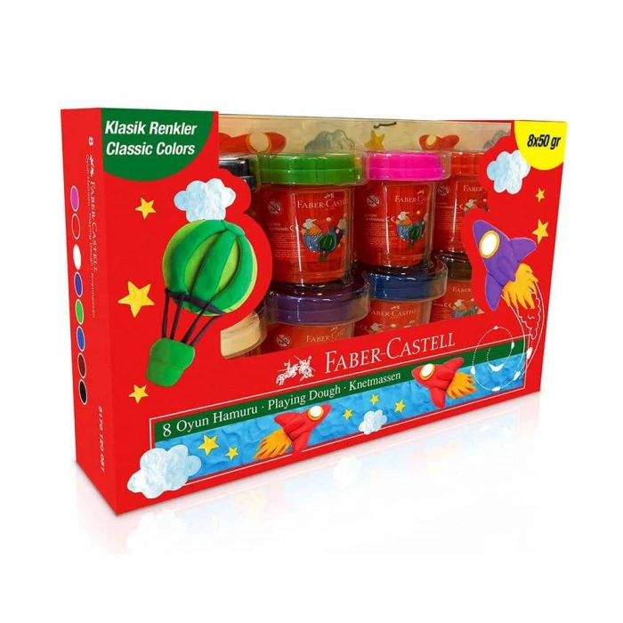 Faber-Castell Oyun Hamuru Klasik Renk 8li 50gr
