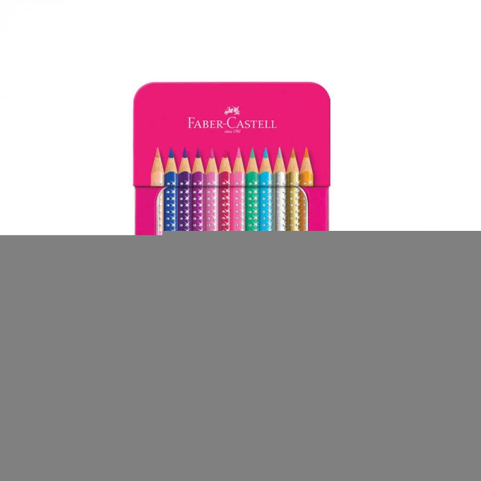 Faber-Castell Parlak Renkler Metal Kutu Pembe 12li