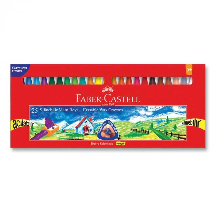 Faber Castell Wax Crayon Silinebilir Pastel Boya 25li
