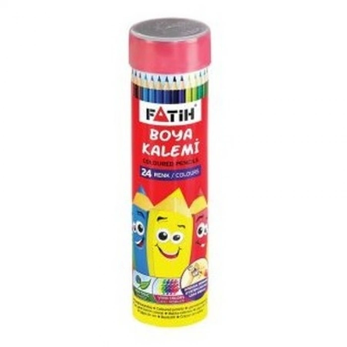 Fatih Kuruboya 24 Renk Metal Kutulu (Kalemtraş Hediyeli)