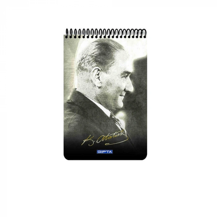 Gıpta Atatürk Spiralli Karton Kapak Bloknot A4 100 Yaprak Çizgili
