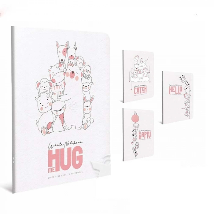 Gıpta White Notebook A4 Tel Dikiş Pp Kapak Defter Kareli 40Yp 4343