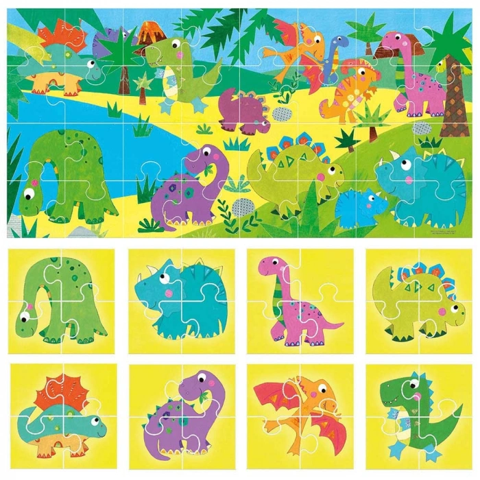 Headu Puzzle 8+1 Dinosaurs (2-5 Yaş)  IT-22243