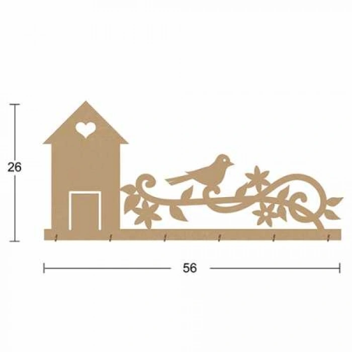 Hobi-Art A 043 Boyanabilir Ham Ahşap Anahtarlık