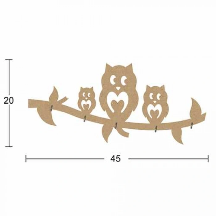 Hobi-Art A 045 Boyanabilir Ham Ahşap Anahtarlık