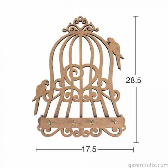 Hobi-Art Boyanabilir Ahşap Anahtarlık Kutusu Obje A 033