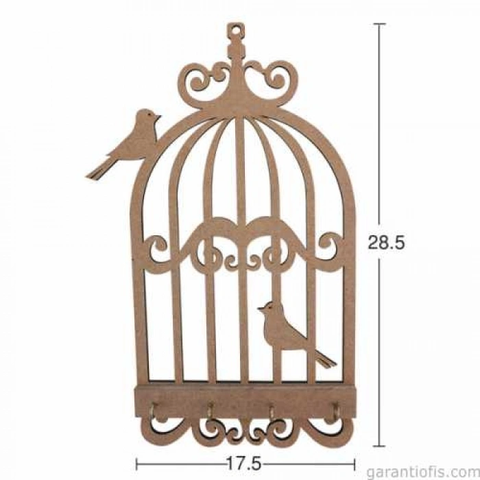 Hobi-Art Boyanabilir Ahşap Anahtarlık Kutusu Obje A 034