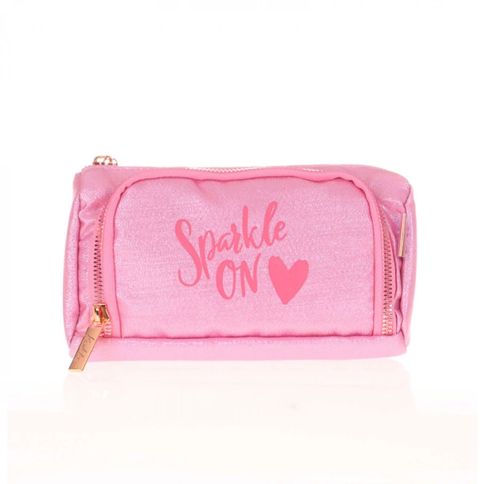 KAUKKO K2525 SPARKLE PLUMP KALEM ÇANTASI PEMBE