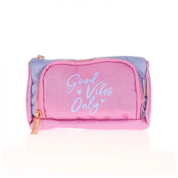 KAUKKO K2528 SPARKLE PLUMP KALEM ÇANTASI DUBLE PEMBE