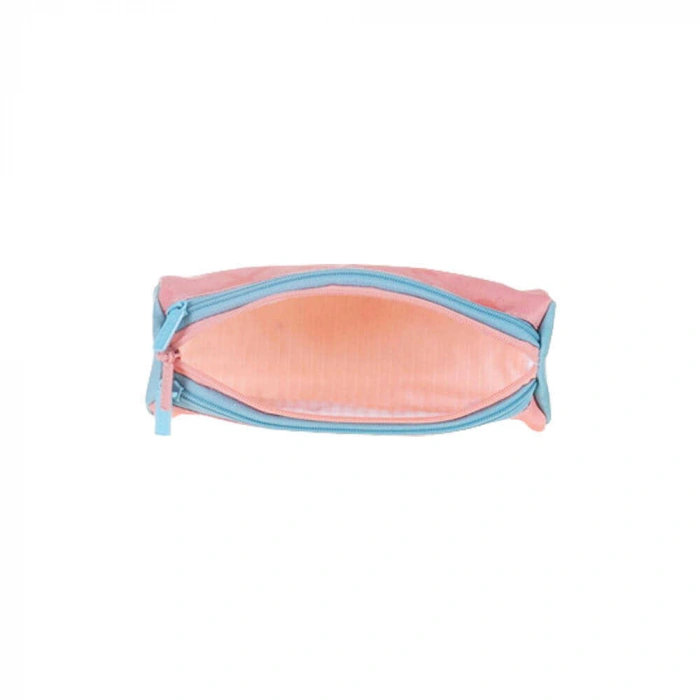 Kaukko Kalem Çantası Wichlight 3 Bölmeli Somon Flowers