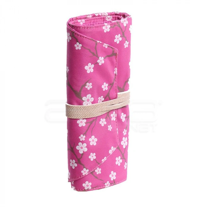 Kaukko Roll Art Kalem Çantası Fuşya Çiçekli Kod:K2190