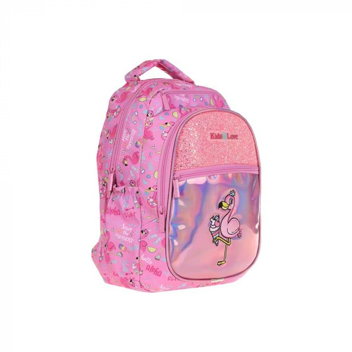 Kaukko Sırt Çantası Kids&Love Aynalı-Taşlı Flamingo L5095