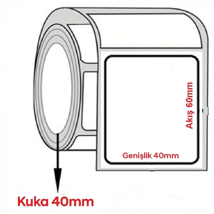 Kuşe Barkod Etiketi 60x40mm (1000 li Rulo)