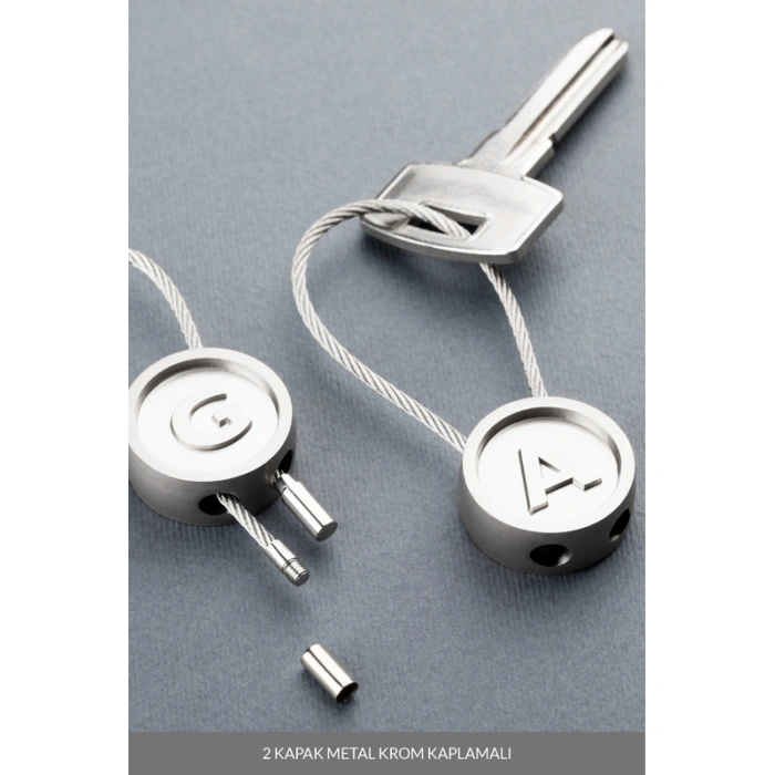 LATON RÖYHKEA METAL ANAHTARLIK G HARFİ ÇİNKO ALAŞIM PASLANMAZ ÇELİK GÜMÜŞ