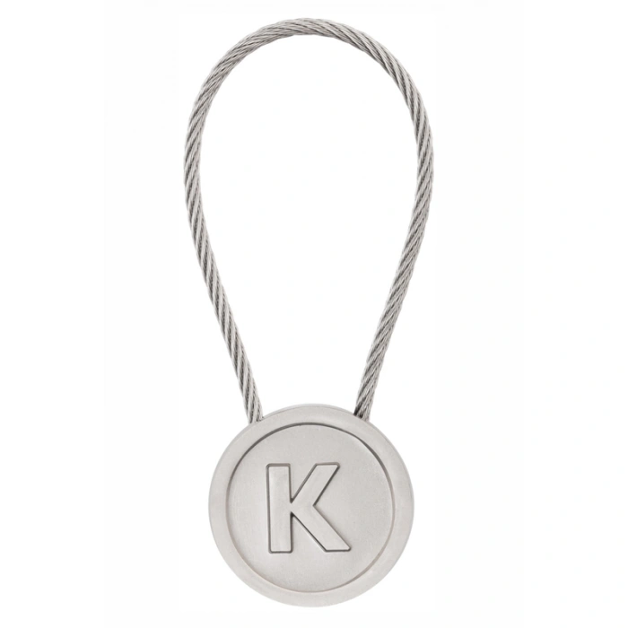 LATON RÖYHKEA METAL ANAHTARLIK K HARFİ ÇİNKO ALAŞIM PASLANMAZ ÇELİK GÜMÜŞ