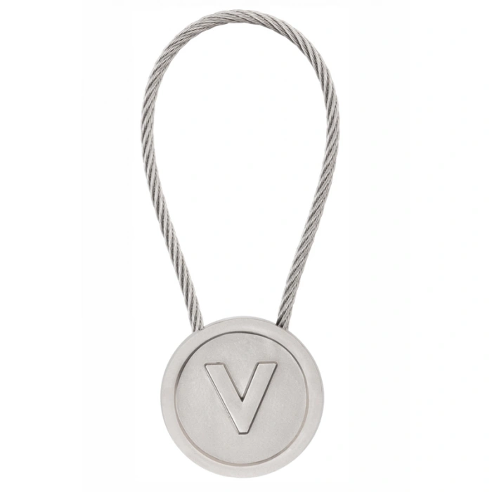 LATON RÖYHKEA METAL ANAHTARLIK V HARFİ ÇİNKO ALAŞIM PASLANMAZ ÇELİK GÜMÜŞ