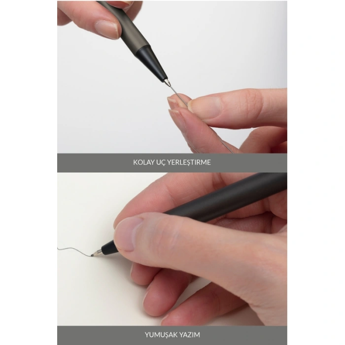 LATON SİLEA METAL RAPİD VERSATİL KALEM MOBİL TELEFON TUTUCU 0.7mm SİYAH