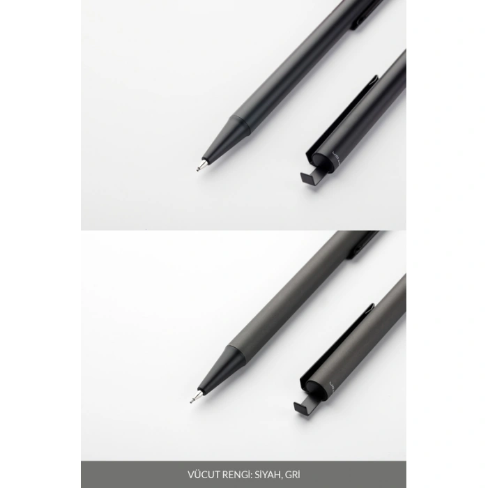 LATON SİLEA METAL RAPİD VERSATİL KALEM MOBİL TELEFON TUTUCU 0.7mm SİYAH