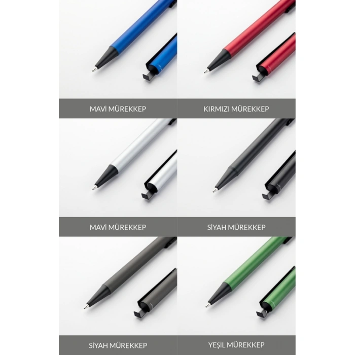 LATON SİLEA METAL TÜKENMEZ KALEM MOBİL TELEFON TUTUCU UÇ BOYUTU 1.00mm SİYAH