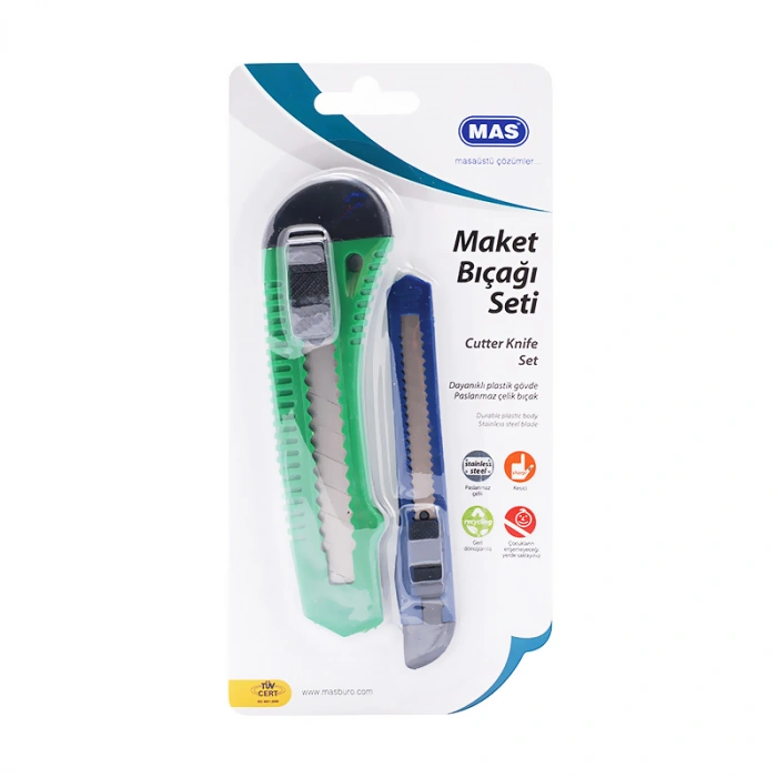 MAS 578 GENİŞ-DAR MAKET BIÇAĞI SETİ 18mm-9mm BİLİSTER