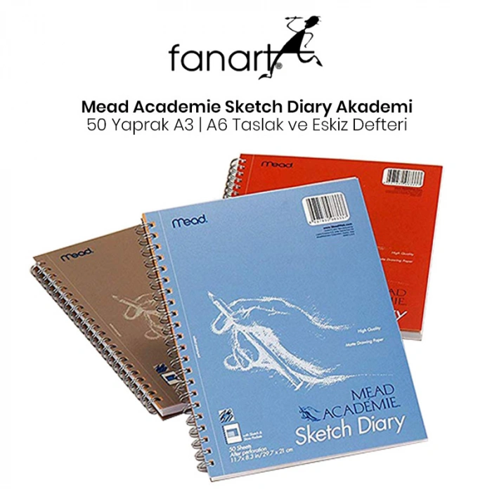 Mead Academie Sketch Diary Akademi Taslak ve Çizim Eskiz Defteri 50 Yaprak