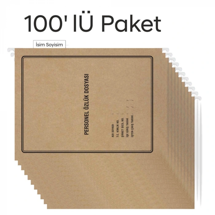 Metal Askılı Personel Özlük Dosyası 4 Yapraklı (100 lü Paket 4 Sayfa)