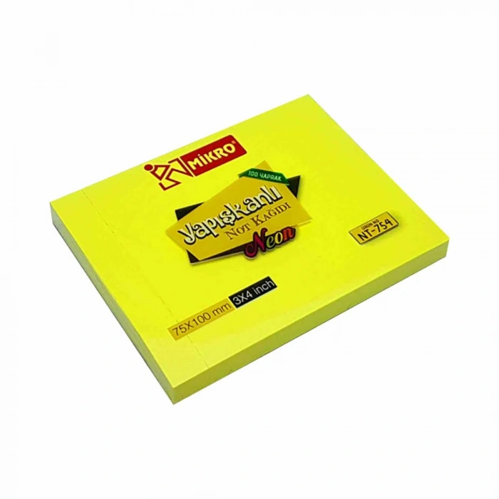 Mikro 100Yp. Yapışkanlı Not Kağıdı(75X100) Nt-754