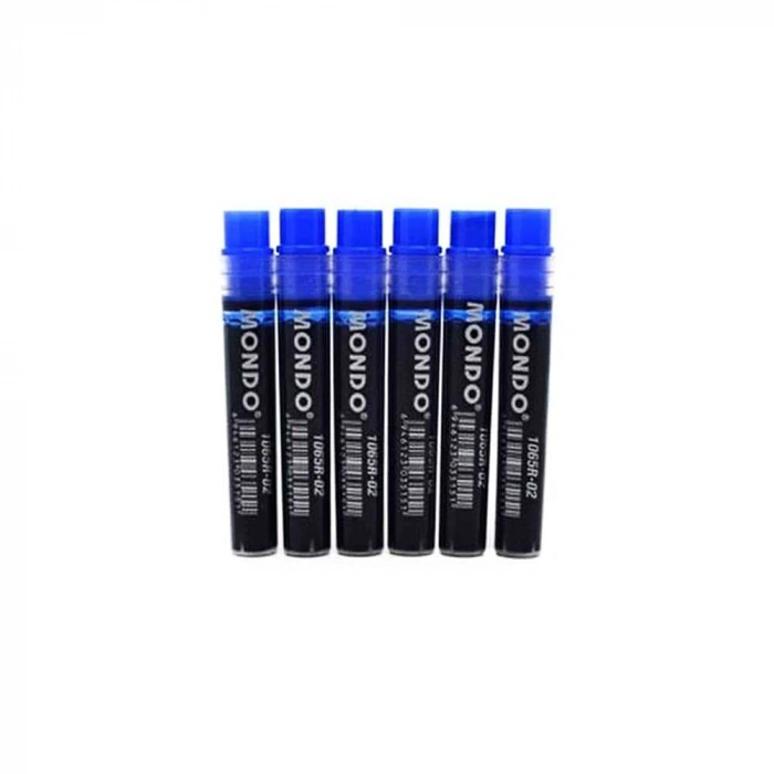 Mondo Permanent Kalem Kartuşu Mavi 6lı Set