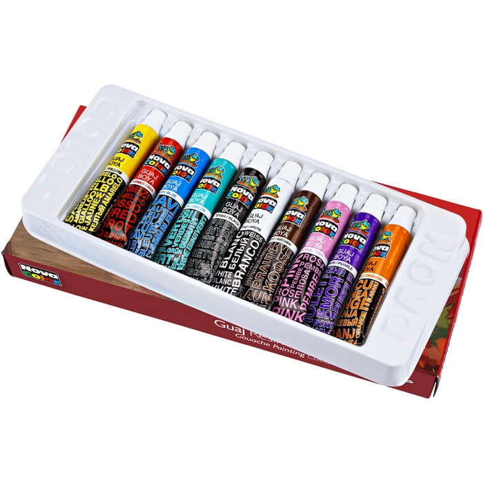NOVA COLOR 10 RENK GUAJ BOYA TÜP  NC-102