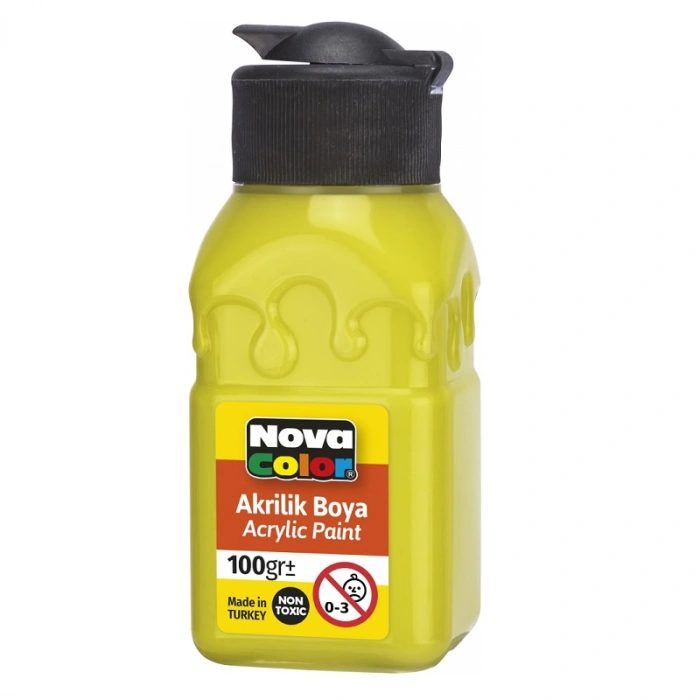 NOVA COLOR AKRİLİK BOYA 100 ml LİMON SARI NC-2032