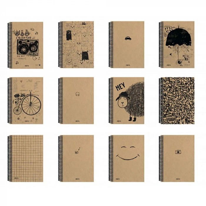 Papirüs Kraft Spr. Sert Kapak 19X27 80 yp. Kareli