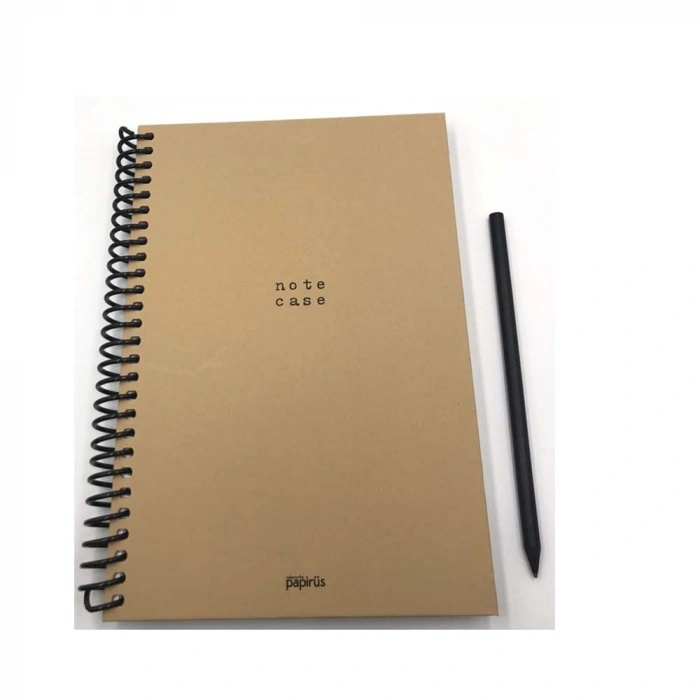 Papirüs Note Case Spiralli Sert Kapak 120yp 16x23cm Kareli Defter