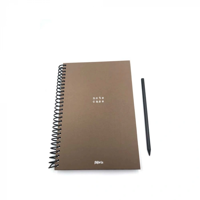 Papirüs Note Case Spiralli Sert Kapak 120yp 16x23cm Kareli Defter