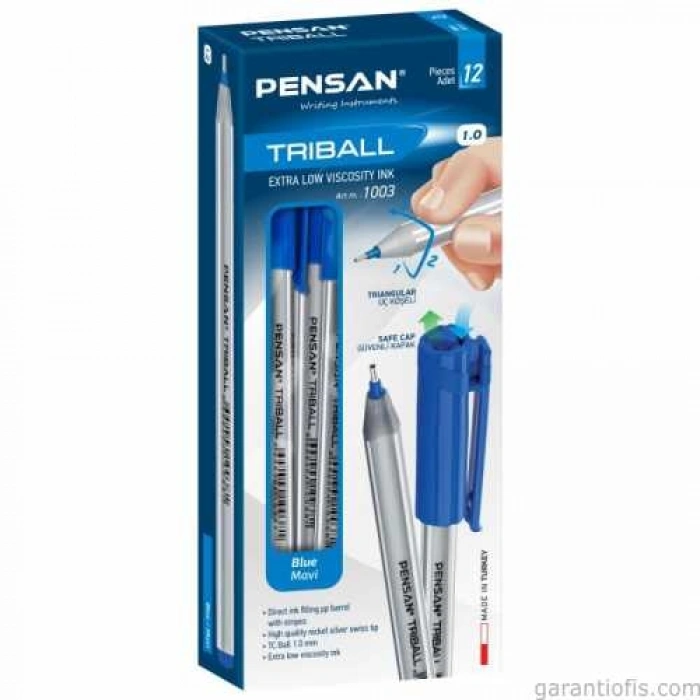 Pensan 1003 Triball Mavi Tükenmez Kalem (12 li Paket)