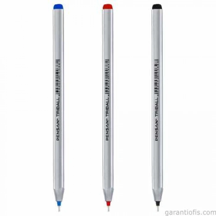 Pensan 1003 Triball Üçgen Gövdeli Kırmızı Tükenmez Kalem (12 li Paket)