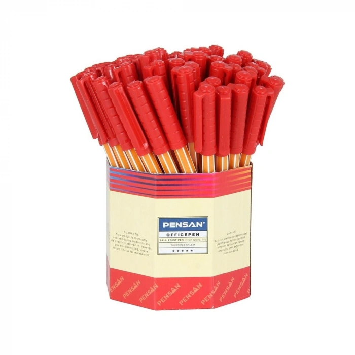 Pensan 1010 Ofis Pen Kırmızı Tükenmez Kalem (60 lı Kutu)
