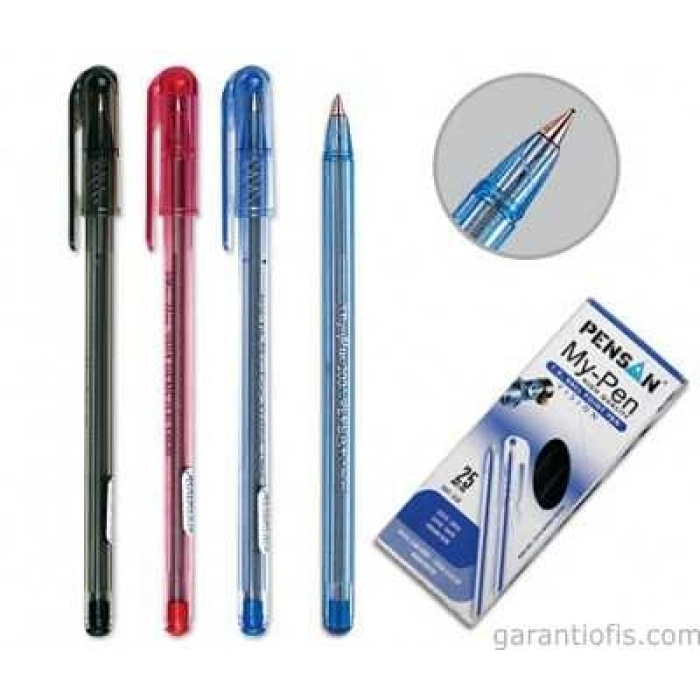 Pensan 2210 My-Pen Kırmızı Tükenmez Kalem (25 li Paket)
