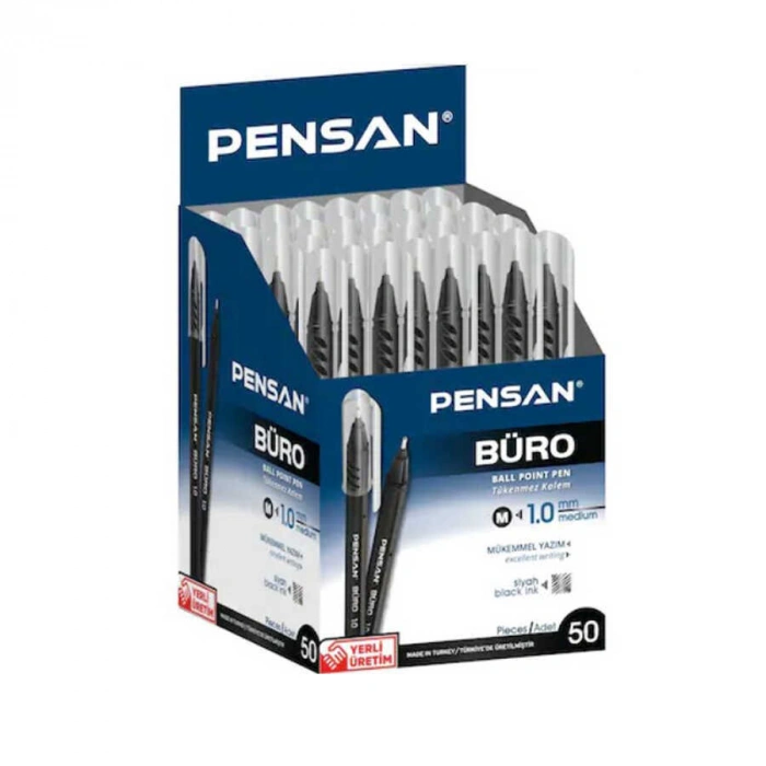 Pensan Tükenmez Kalem Büro Ball Point 1 mm Siyah