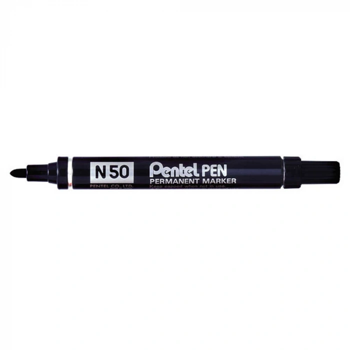 Pentel N50 Metal Gövde Yuvarlak Uçlu Markör Siyah