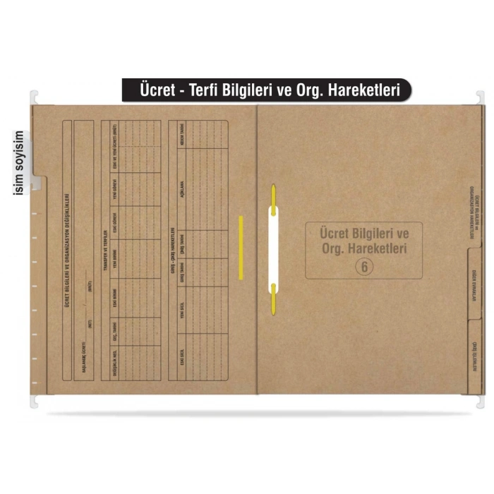 Personel Özlük Dosyası 8 Yapraklı (Metal Askılı 100 Adet)