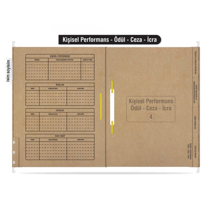 Personel Özlük Dosyası 8 Yapraklı (Metal Askılı 100 Adet)