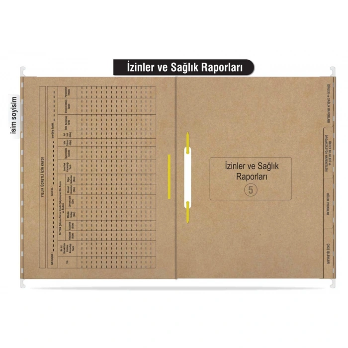 Personel Özlük Dosyası 8 Yapraklı (Metal Askılı 100 Adet)