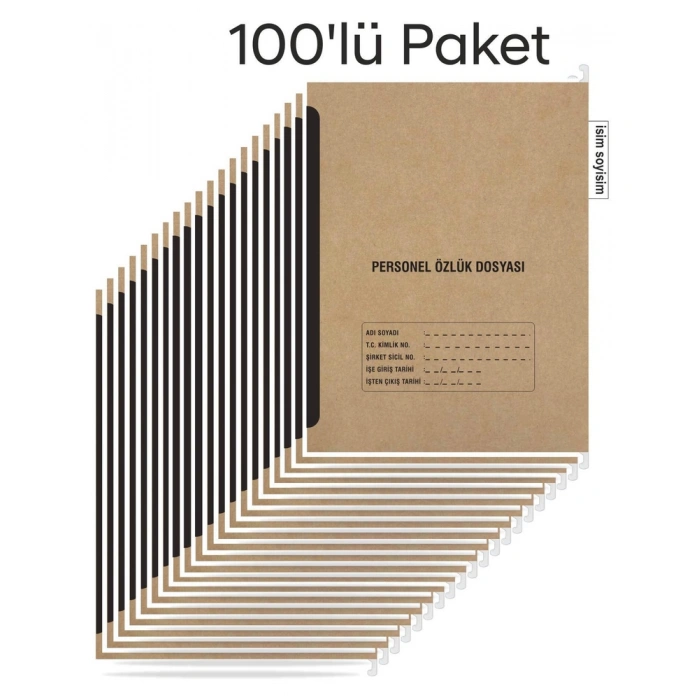 Personel Özlük Dosyası 8 Yapraklı (Metal Askılı 100 Adet)