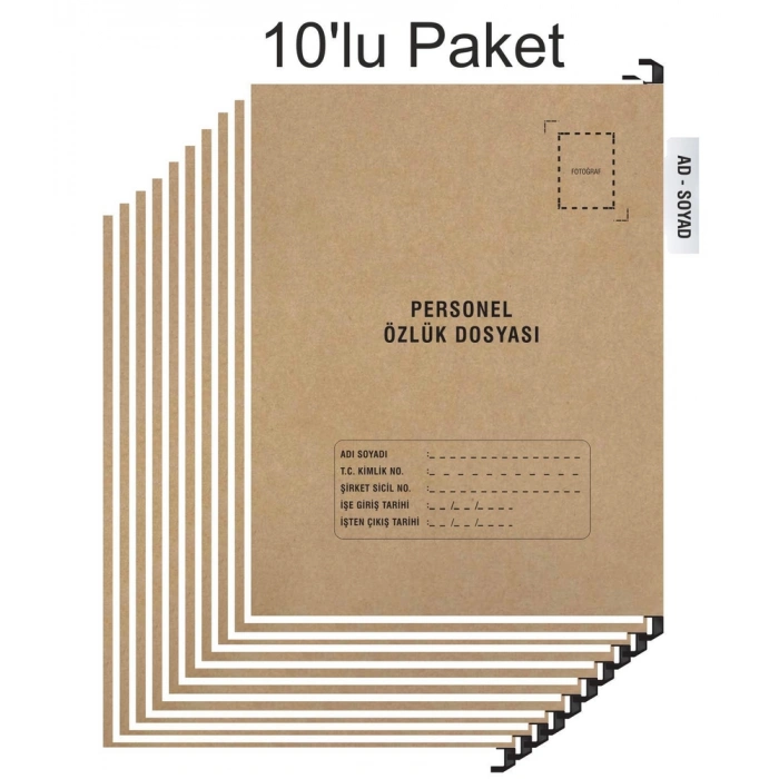 Personel Özlük Dosyası Tek Gözlü (Plastik Askılı 10 Adet)