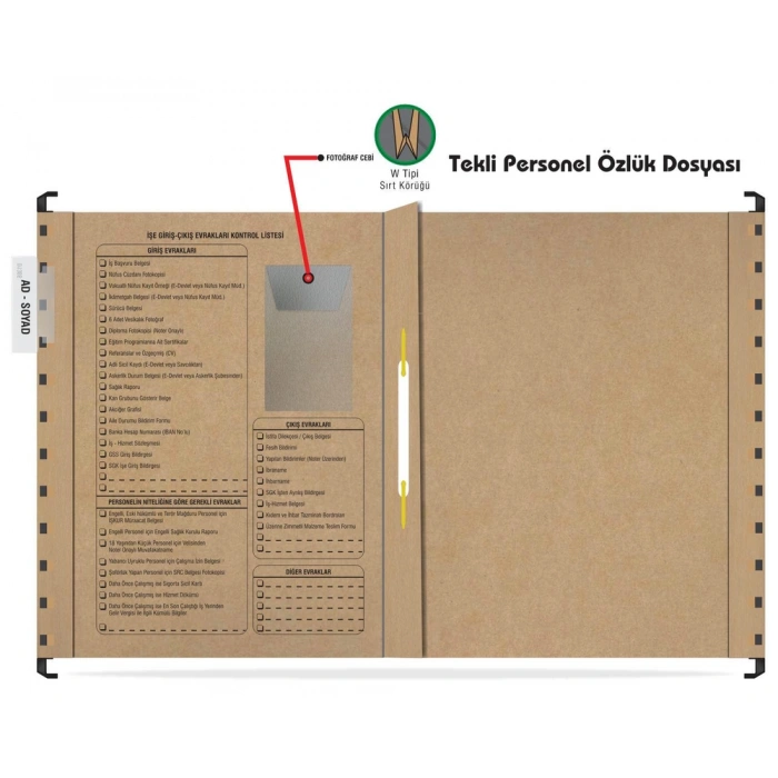 Personel Özlük Dosyası Tek Gözlü (Plastik Askılı 10 Adet)