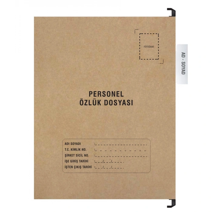 Personel Özlük Dosyası Tek Gözlü (Plastik Askılı 100 Adet)