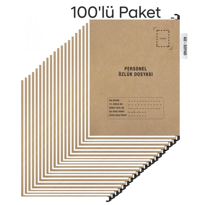 Personel Özlük Dosyası Tek Gözlü (Plastik Askılı 100 Adet)
