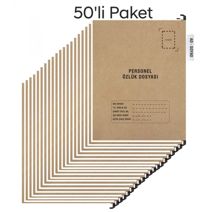 Personel Özlük Dosyası Tek Gözlü (Plastik Askılı 50 Adet)